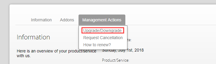 Upgrade/Downgrade 入口真实截图